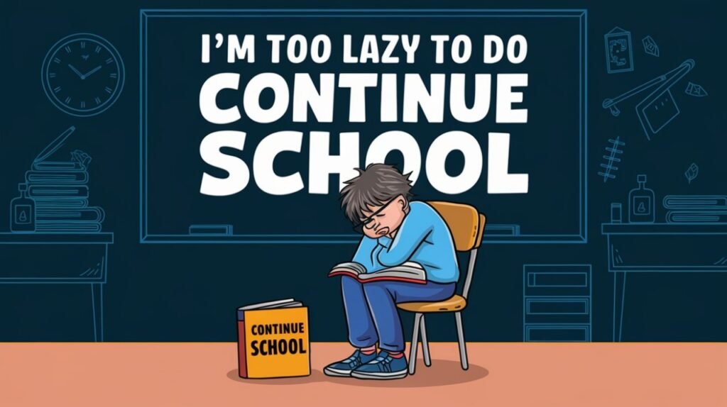 I m too lay to do continue school